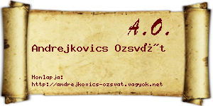 Andrejkovics Ozsvát névjegykártya